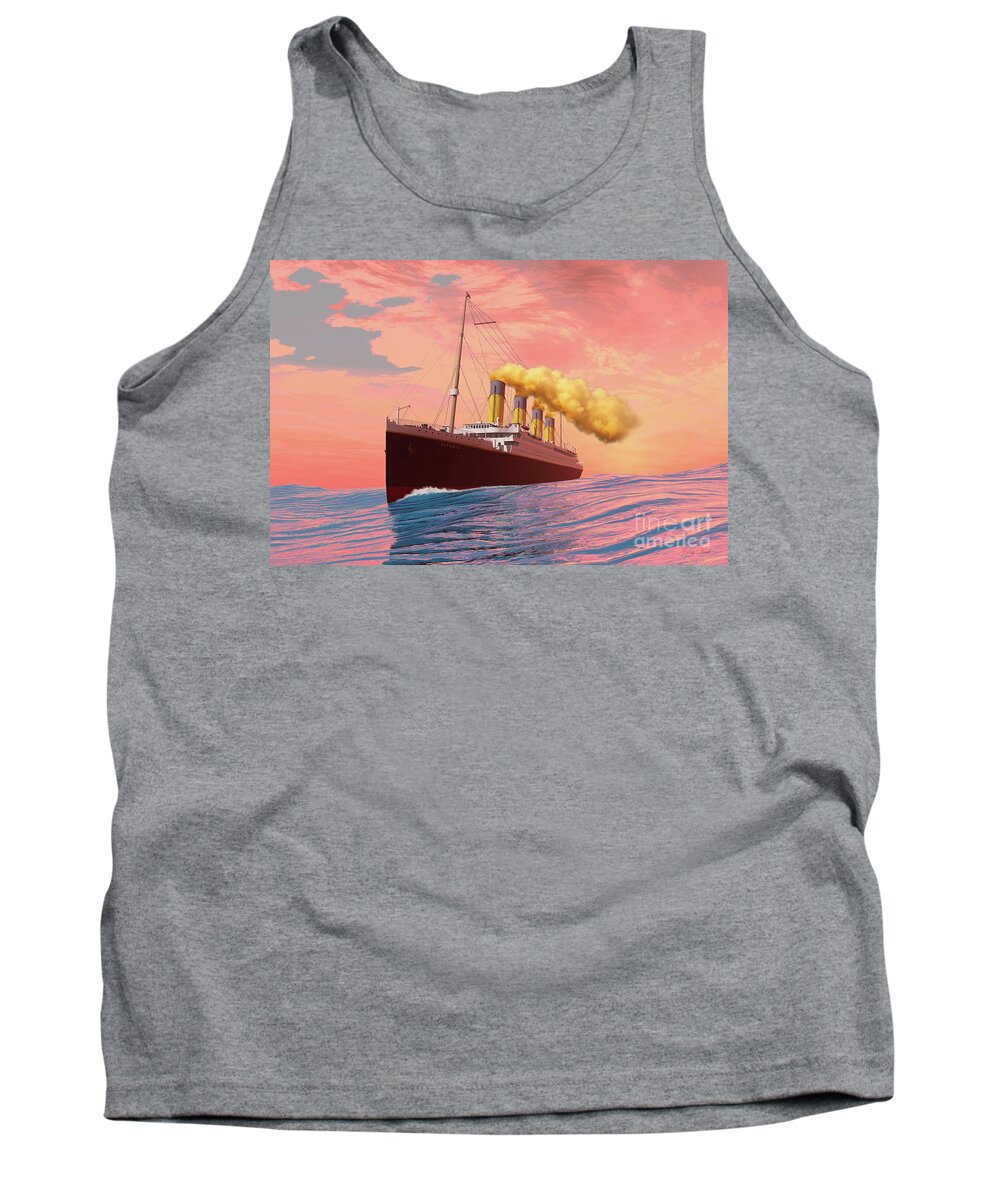 Titanic Tank Top featuring the painting Titanic Passenger Liner by Corey Ford