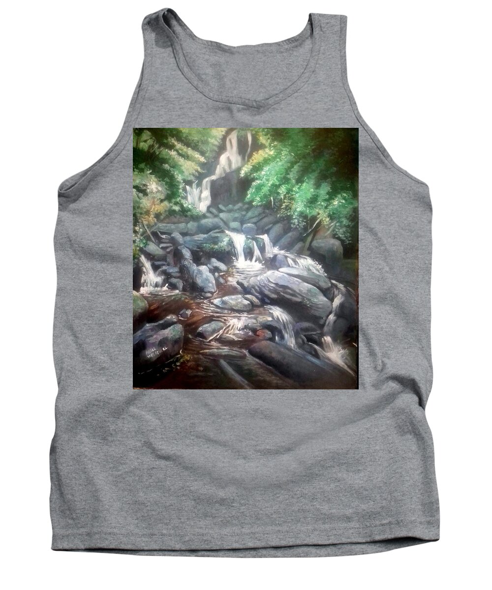 Kerry Tank Top featuring the painting Torc Waterfall County Kerry Ireland by Paul Weerasekera