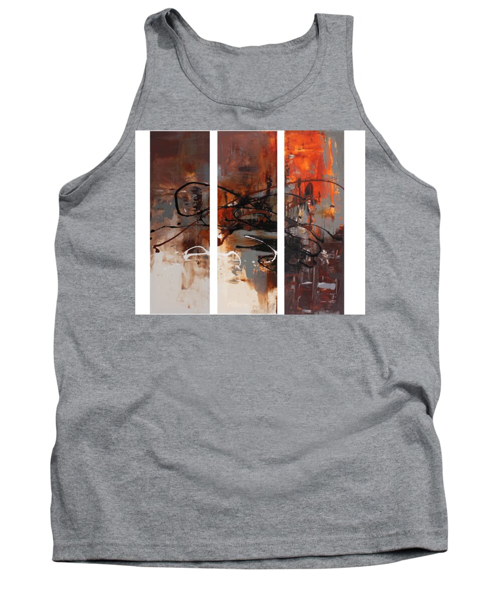 Brown Tank Top featuring the painting Tornado by Preethi Mathialagan