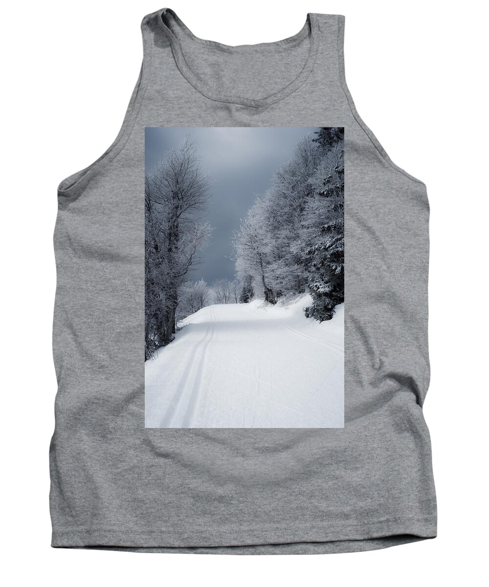 Miguel Tank Top featuring the photograph Trees Hills and Snow by Miguel Winterpacht