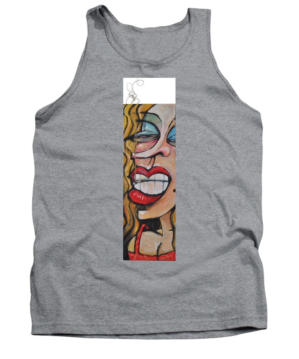 Smoke Tank Top featuring the painting Tres Elegant by Tim Nyberg