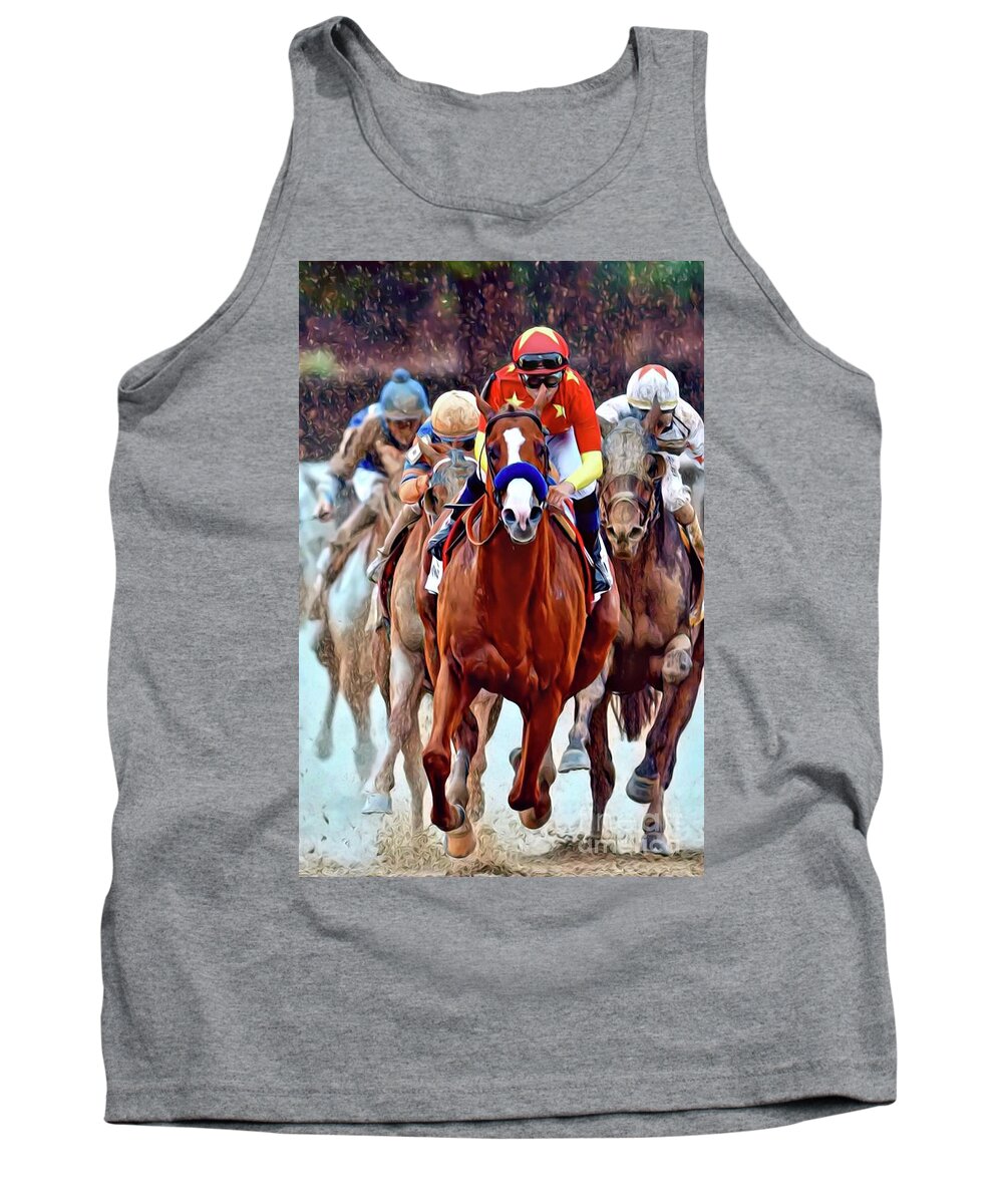 Justify Tank Top featuring the digital art Triple Crown Winner Justify by CAC Graphics
