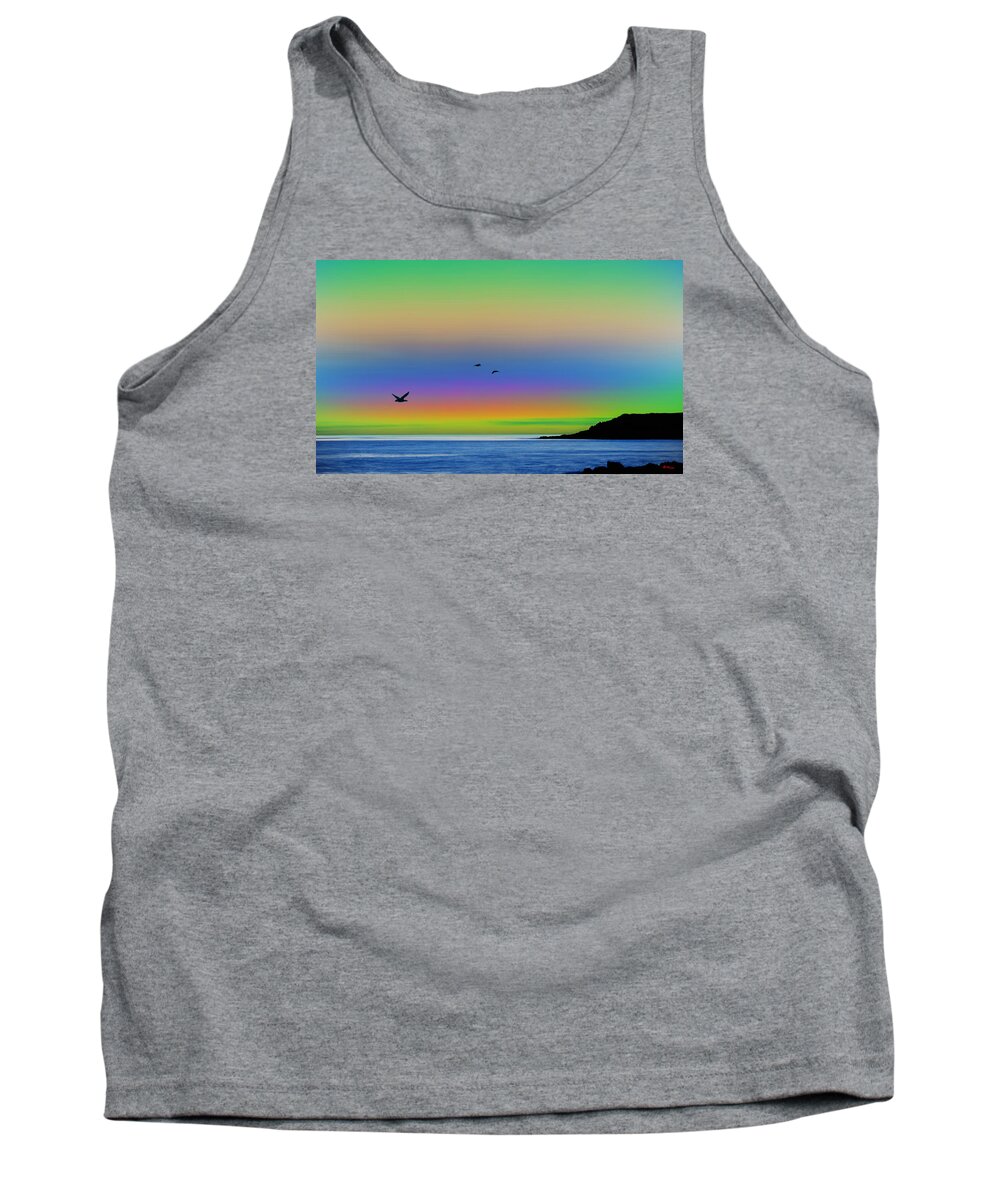 Beach Tank Top featuring the digital art Tropical Sunset by Gregory Murray