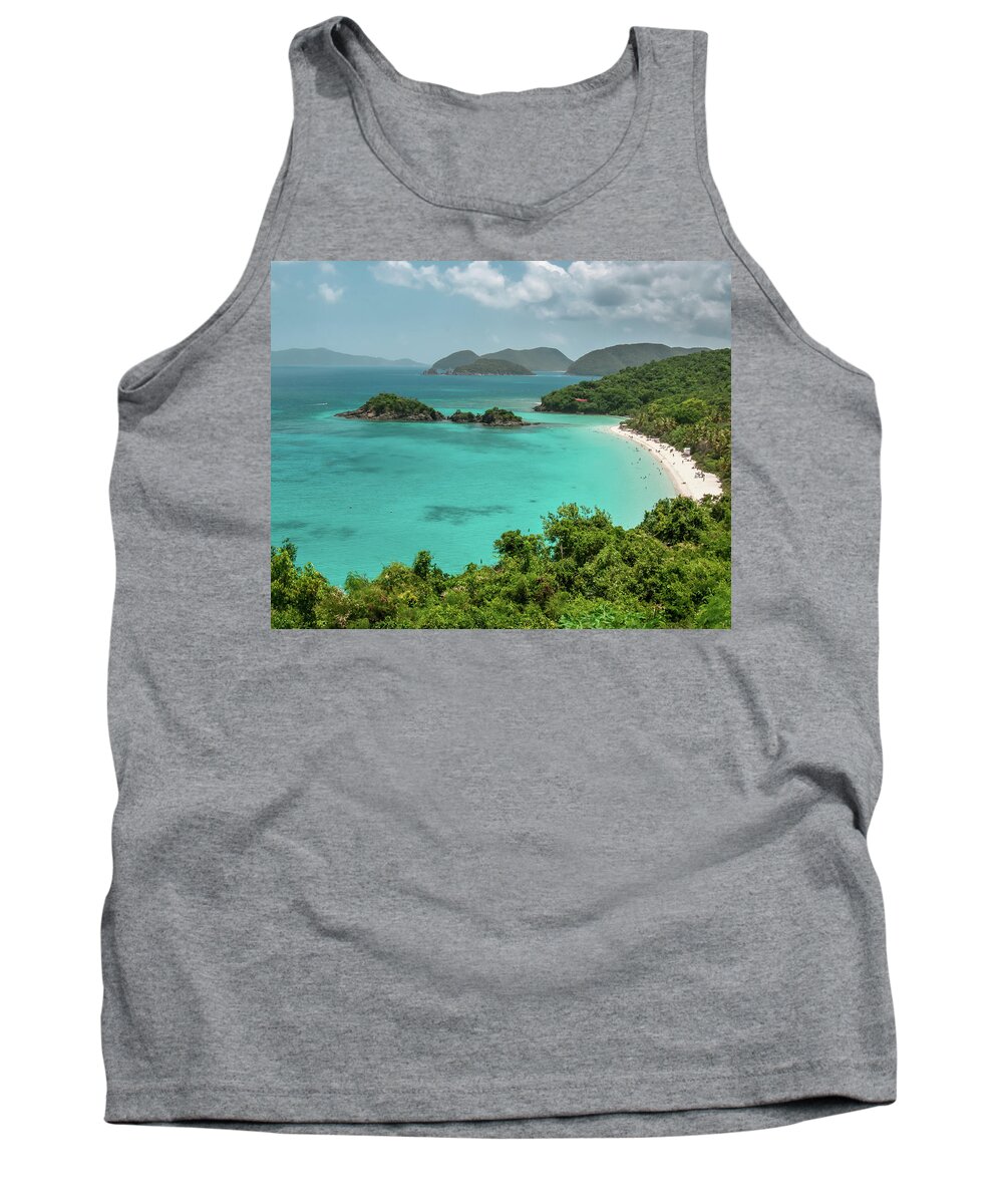 Bay Tank Top featuring the photograph Trunk Bay Overlook by Kelly VanDellen