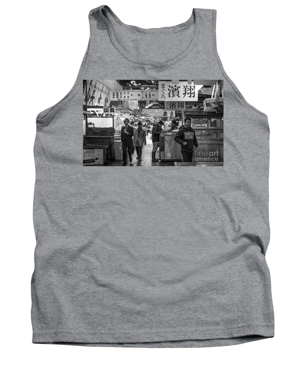 People Tank Top featuring the photograph Tsukiji Shijo, Tokyo Fish Market, Japan 2 by Perry Rodriguez