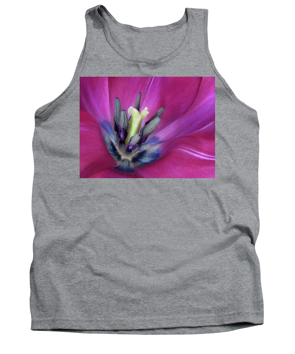 Close Up Tank Top featuring the photograph Tulip Intimacy by David and Carol Kelly