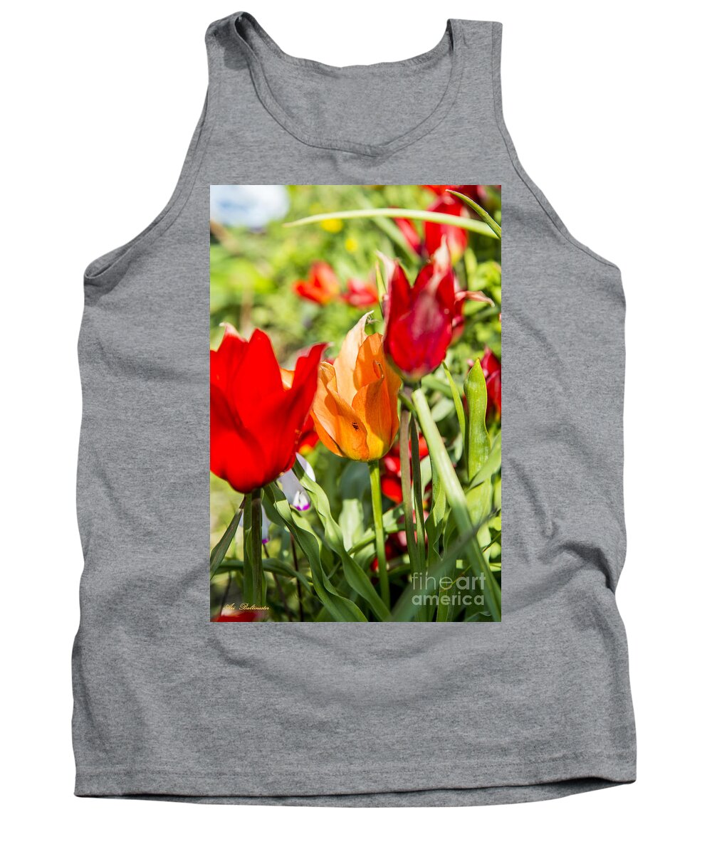 Spring Tank Top featuring the photograph Tulip - The orange one 02 by Arik Baltinester