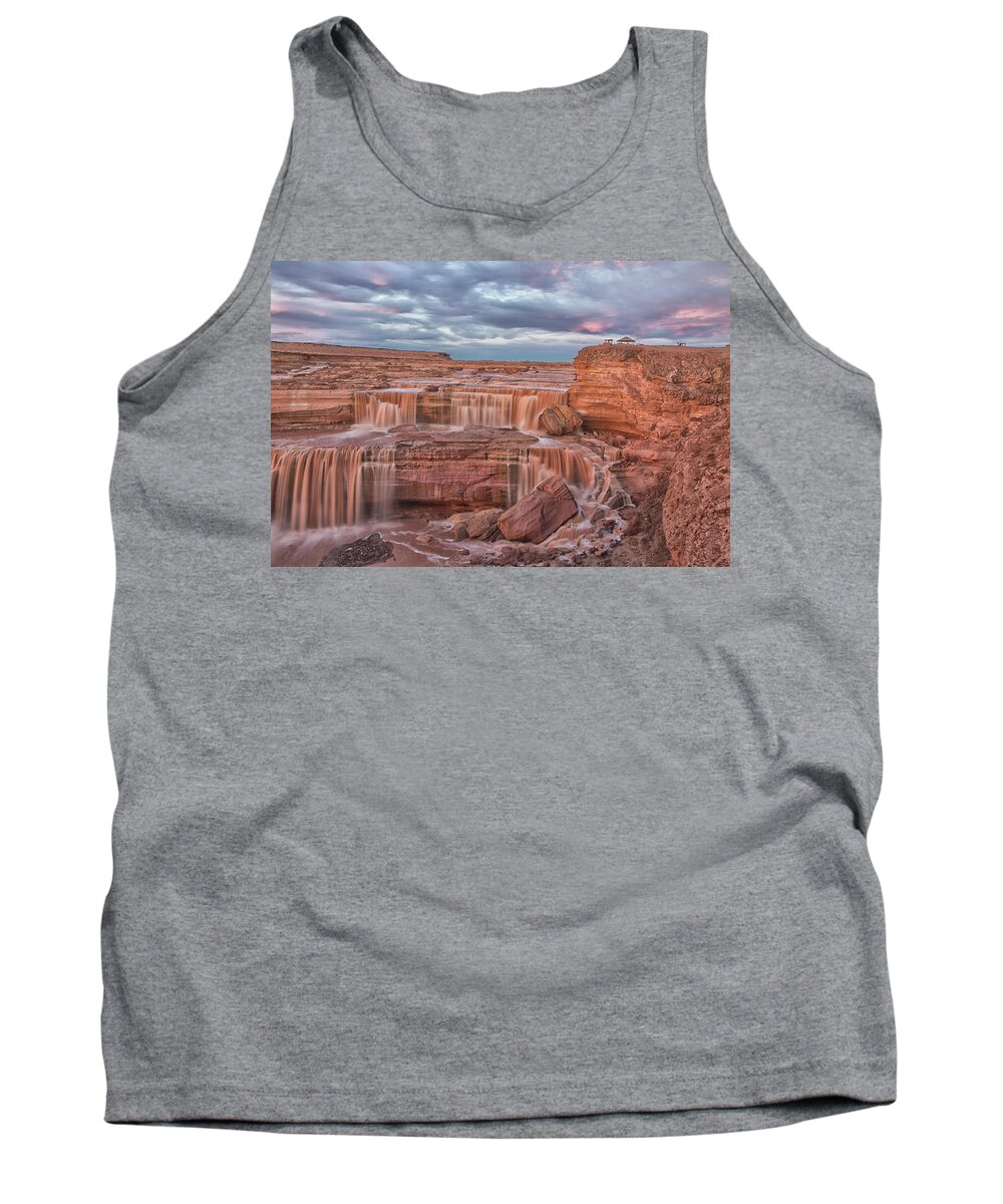 Spring Runoff Tank Top featuring the photograph Twilight at Chocolate Falls by Tom Kelly