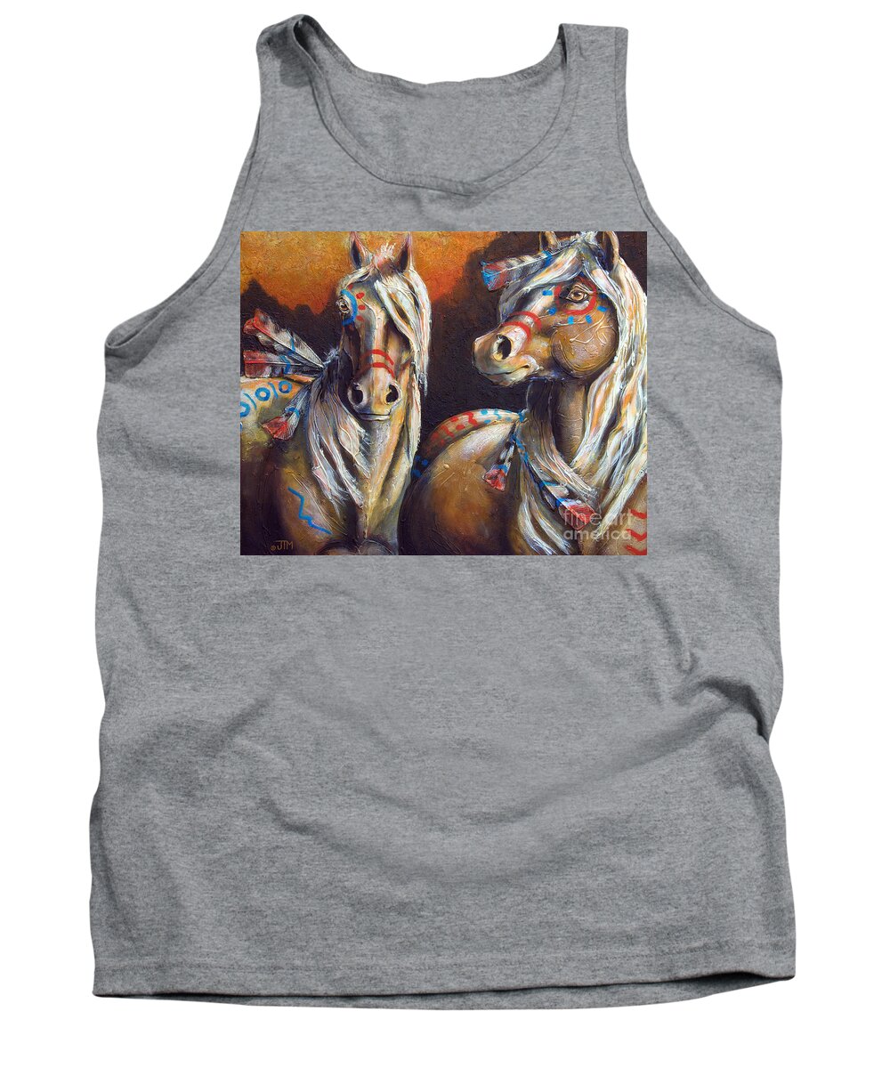 Horse Tank Top featuring the painting Two Coins by Jonelle T McCoy