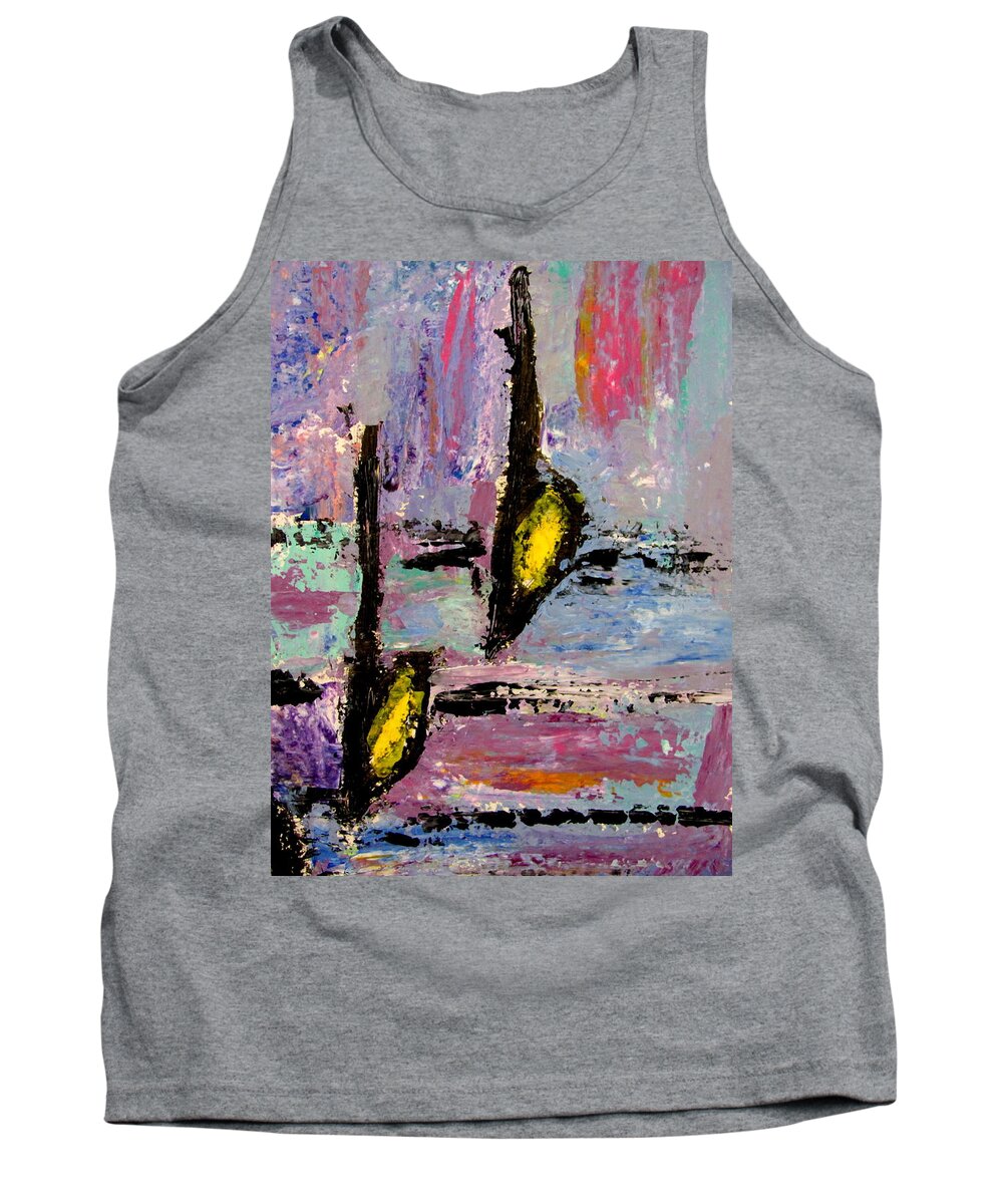 Music Tank Top featuring the painting Two Flats by Anita Burgermeister