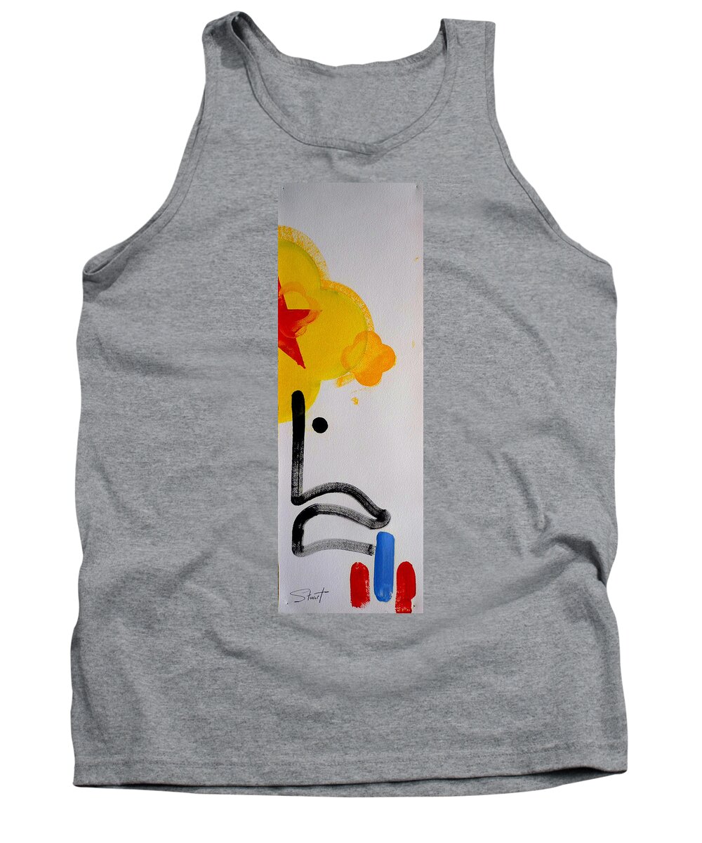Drawing Tank Top featuring the painting UN by Charles Stuart