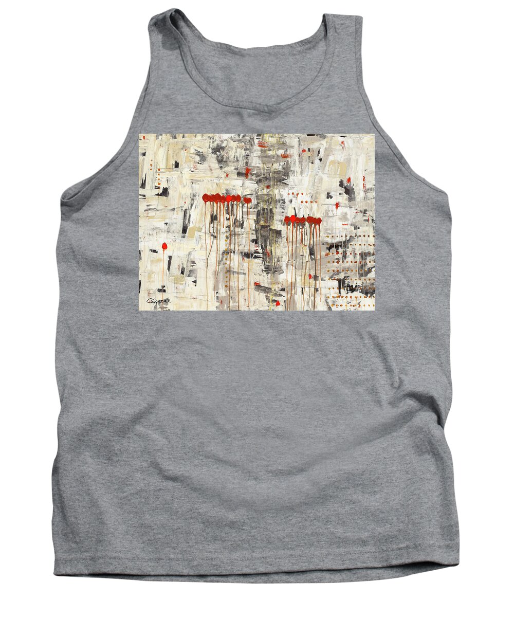 Abstract Art Tank Top featuring the painting Un Pour Tous by Carmen Guedez