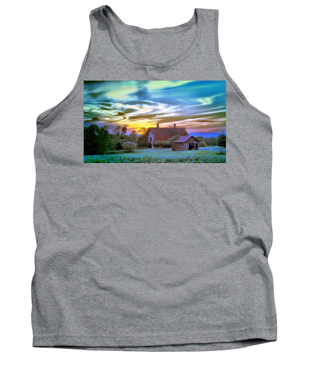 Barn Tank Top featuring the photograph Under The Fading Sun by Mark Fuller