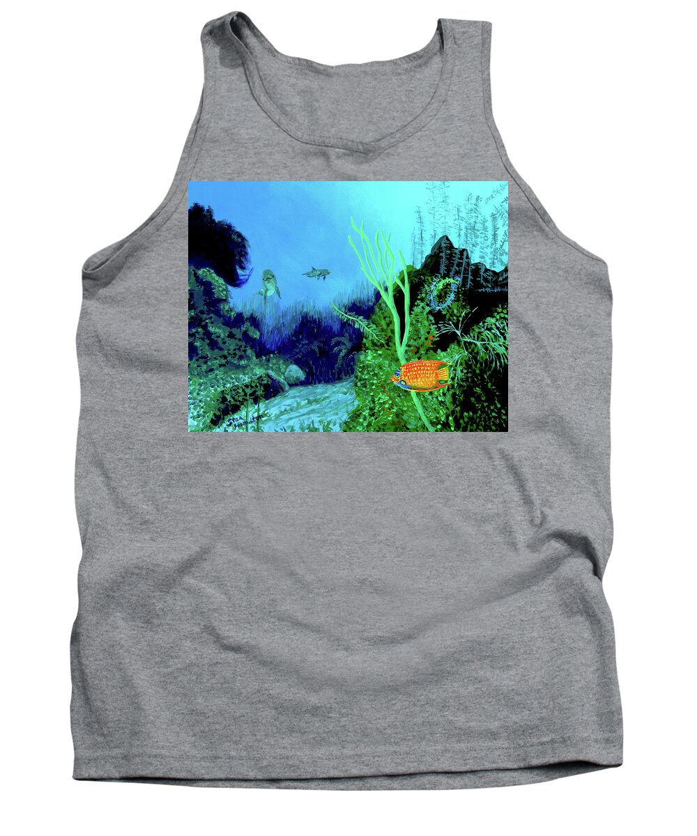 Wildlife Tank Top featuring the painting Underwater by Stan Hamilton