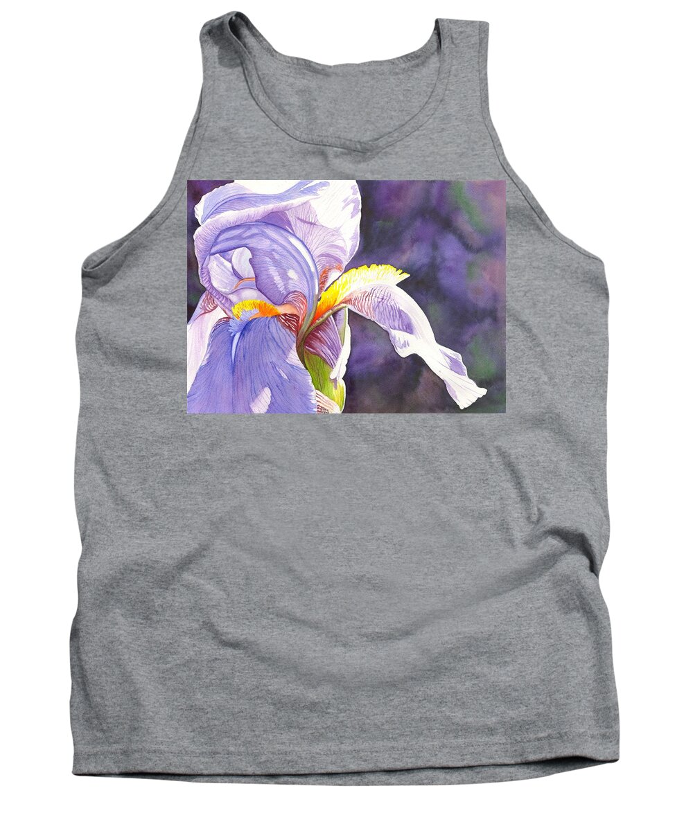Iris Tank Top featuring the painting Unfurling by Catherine G McElroy