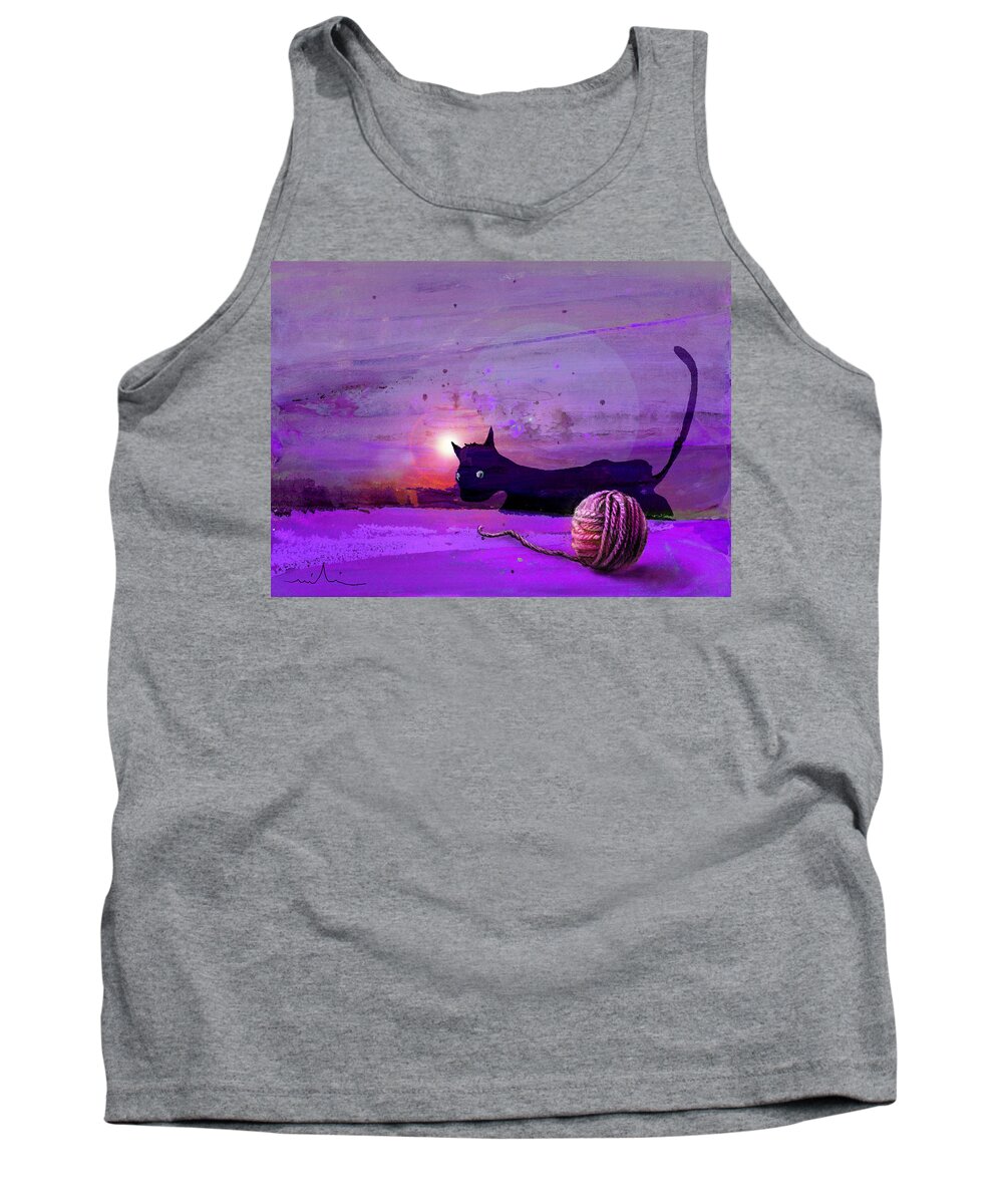 Cats Tank Top featuring the painting Unravelling by Miki De Goodaboom