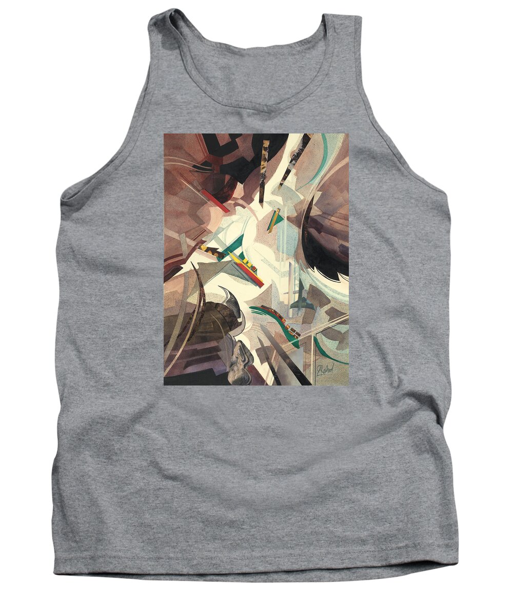 Watercolor Tank Top featuring the painting Untitled Abstract by Johanna Axelrod
