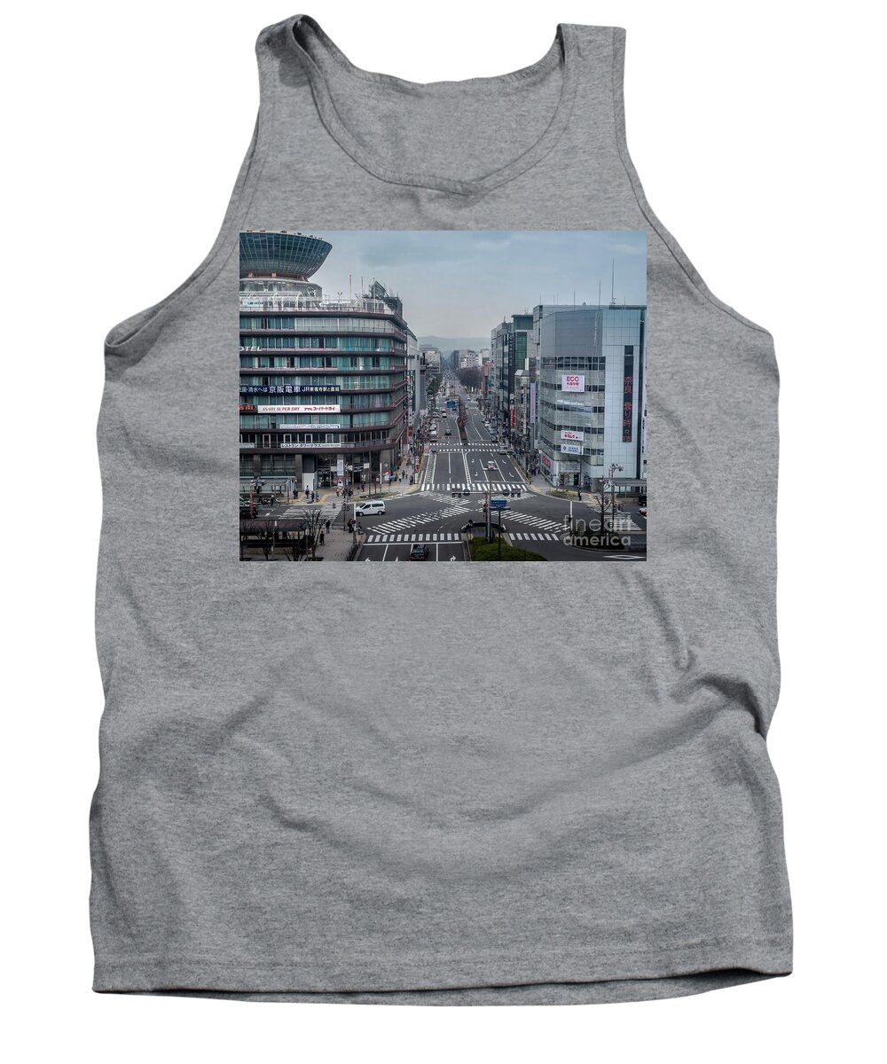Kyoto Tank Top featuring the photograph Urban Avenue, Kyoto Japan by Perry Rodriguez