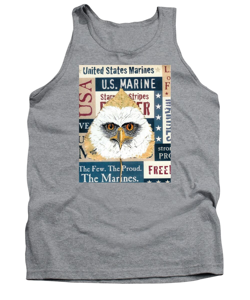 Wildlife Tank Top featuring the painting U.S. Marine Eagle by Ralph Root