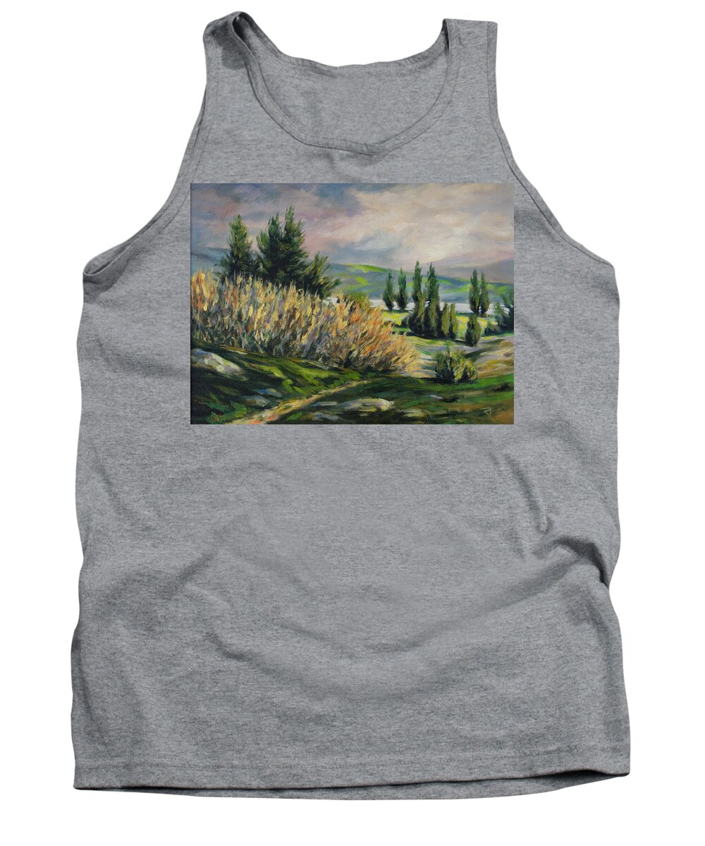 Trees Tank Top featuring the painting Valleyo by Rick Nederlof