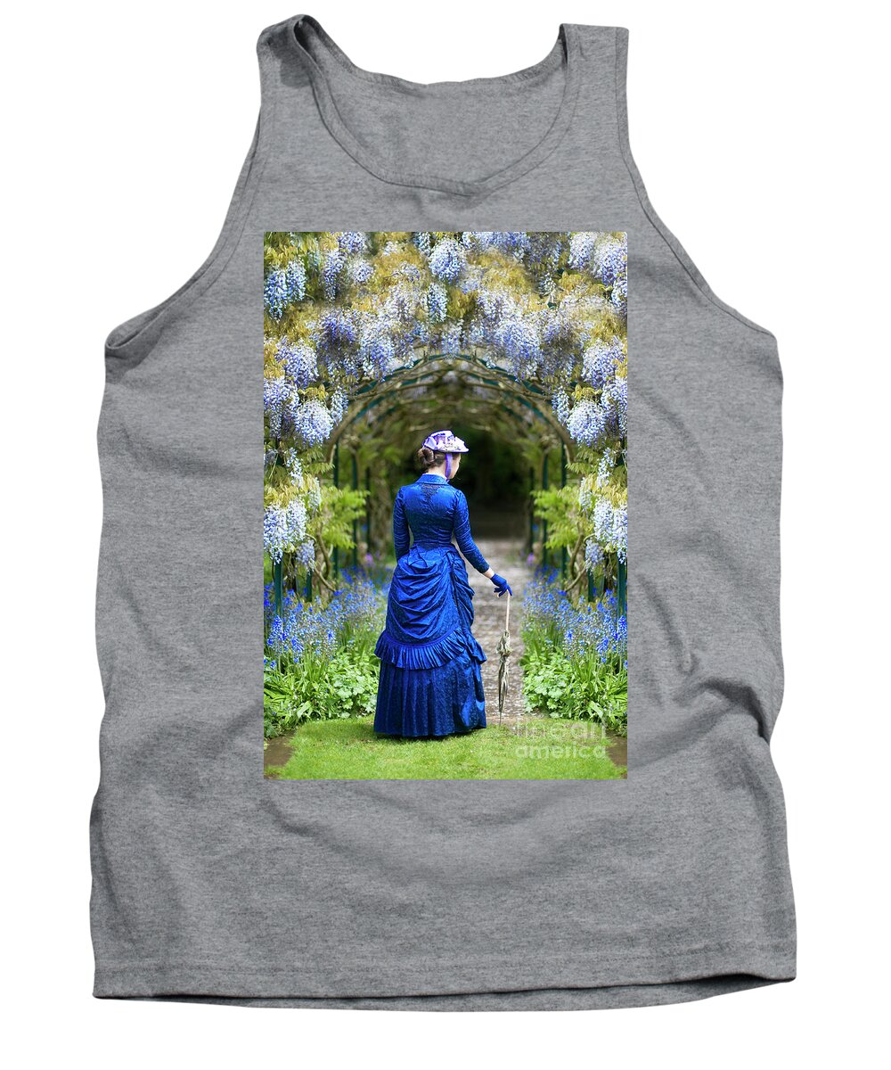 Victorian Tank Top featuring the photograph Victorian Woman With Wisteria by Lee Avison