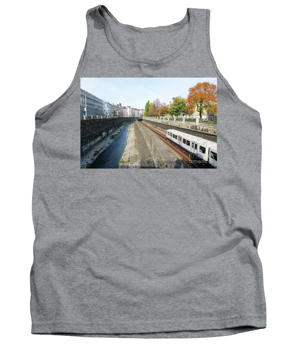Cslanec Tank Top featuring the photograph Vienna Canal by Christian Slanec