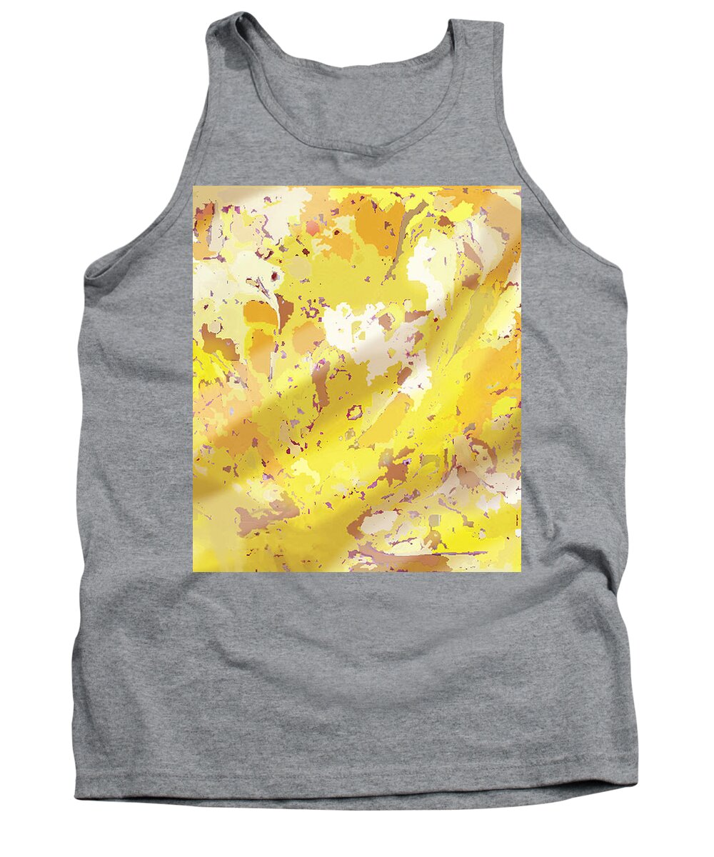 Yellow Tank Top featuring the digital art View From Above in Yellow by Julia Underwood