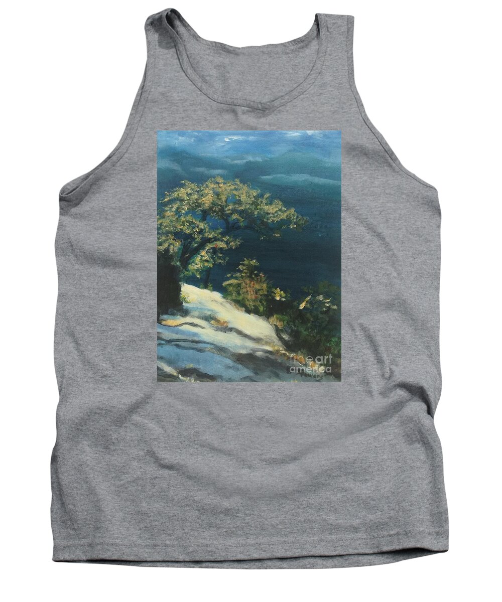Landscape Tank Top featuring the painting View from the Top by Mary Lynne Powers