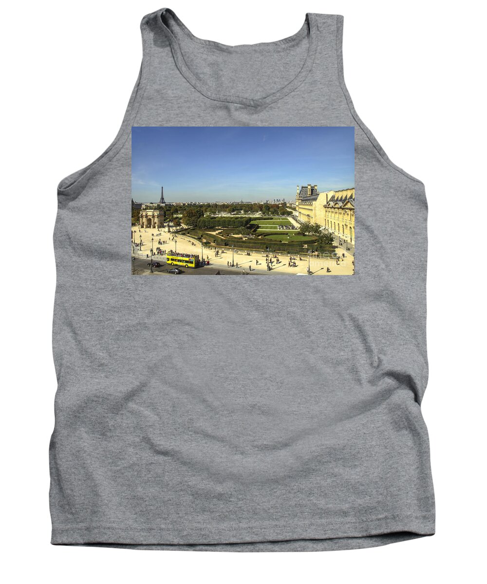 View Tank Top featuring the photograph View on Eiffel tower and Louvre by Patricia Hofmeester