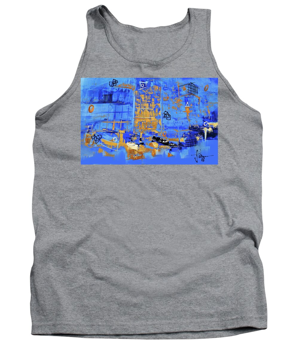 Abstract Tank Top featuring the digital art Ville LaFranche by Jim Vance