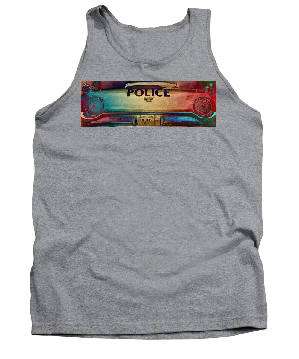 Vintage Tank Top featuring the photograph Vintage Baltimore Police Department Car by Marianna Mills