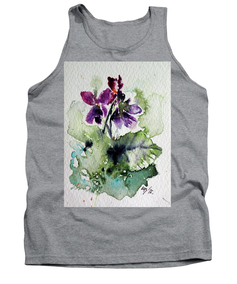 Violet Tank Top featuring the painting Violet IV by Kovacs Anna Brigitta