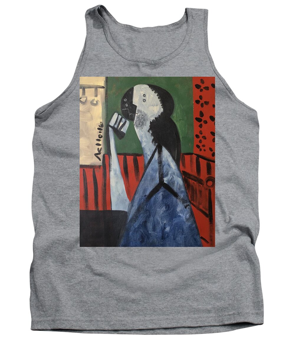  Abstract Tank Top featuring the painting VITAE Thinking Man at The Tea House by Mark M Mellon
