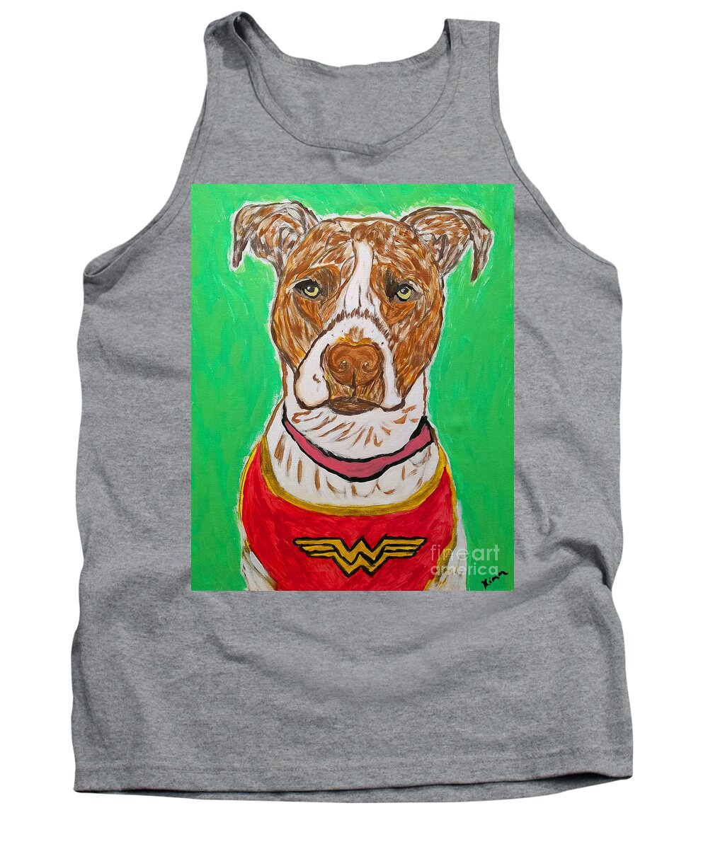 Dog Tank Top featuring the painting W Boy by Ania M Milo