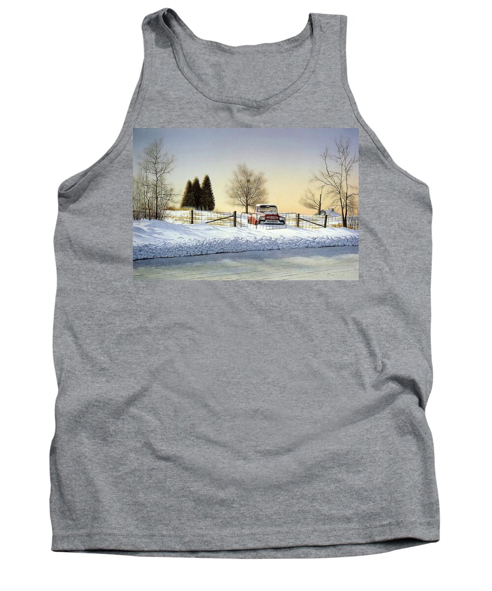 Landscape Tank Top featuring the painting Waiting for Spring by Conrad Mieschke