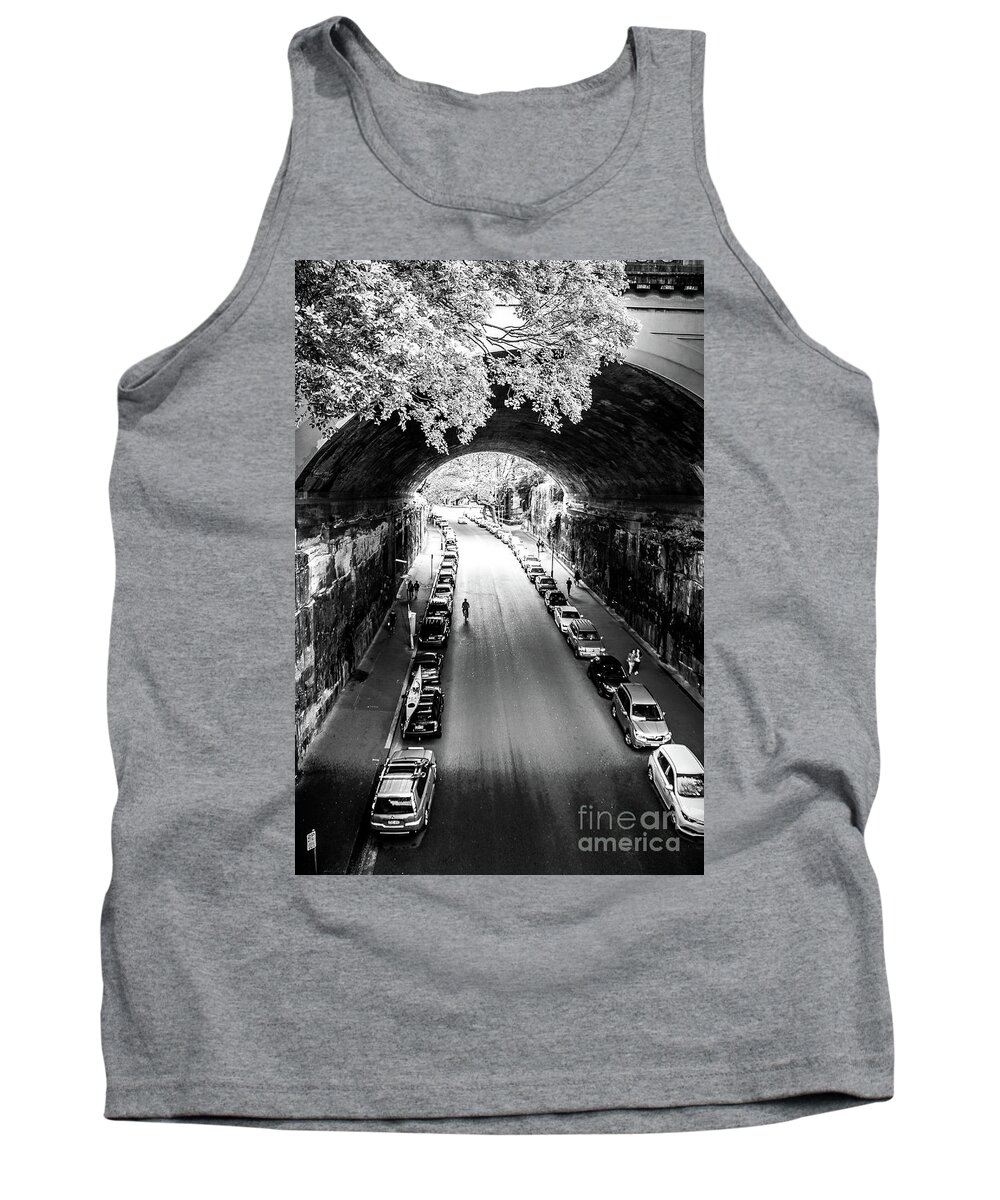 Black And White Tank Top featuring the photograph Walk the Tunnel by Perry Webster