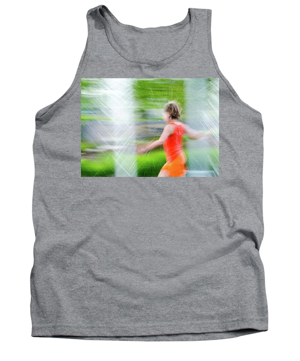 Water Park Tank Top featuring the photograph Water park in the Summer by Tom Potter