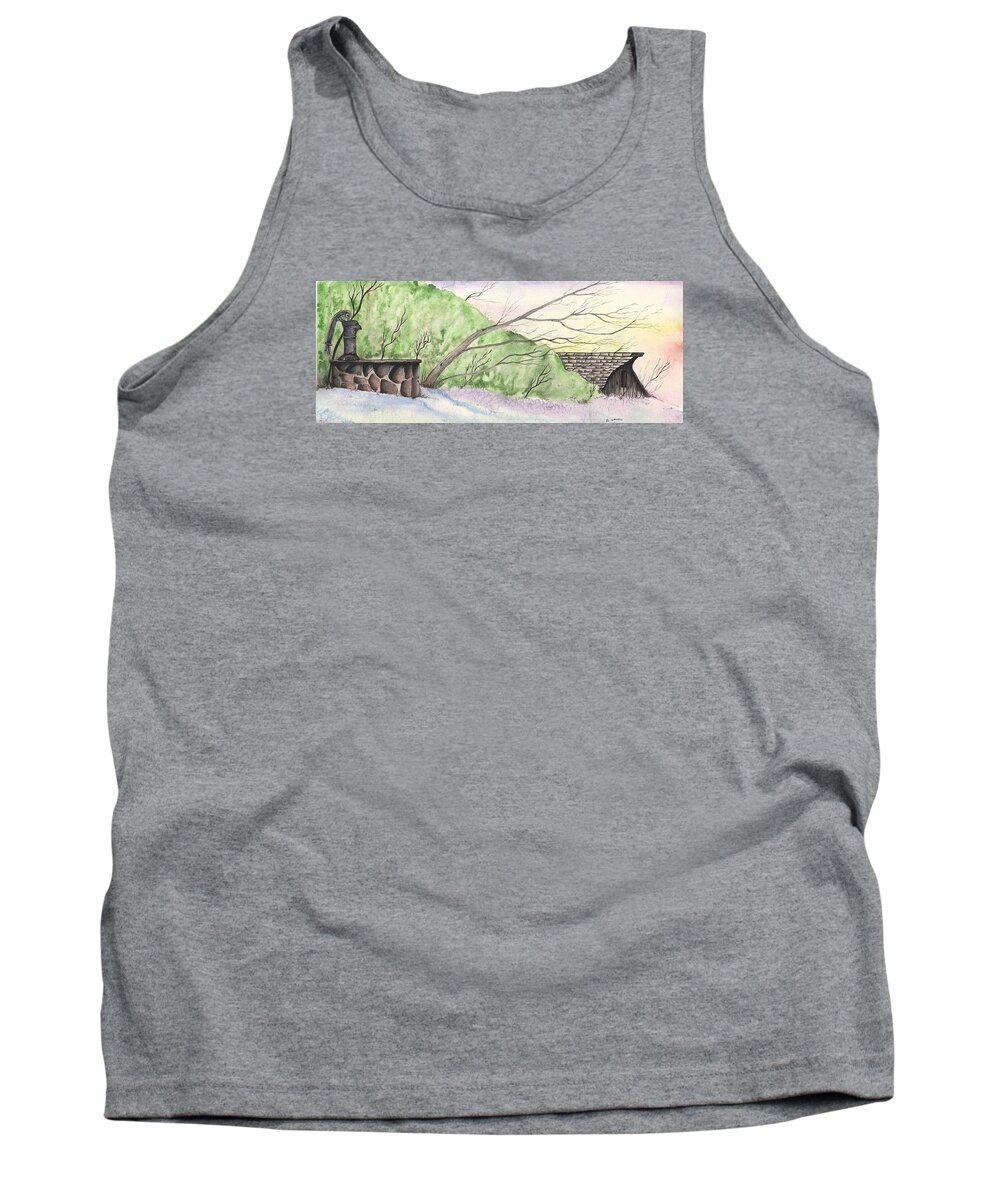Barn Tank Top featuring the painting Watercolor barn by Darren Cannell