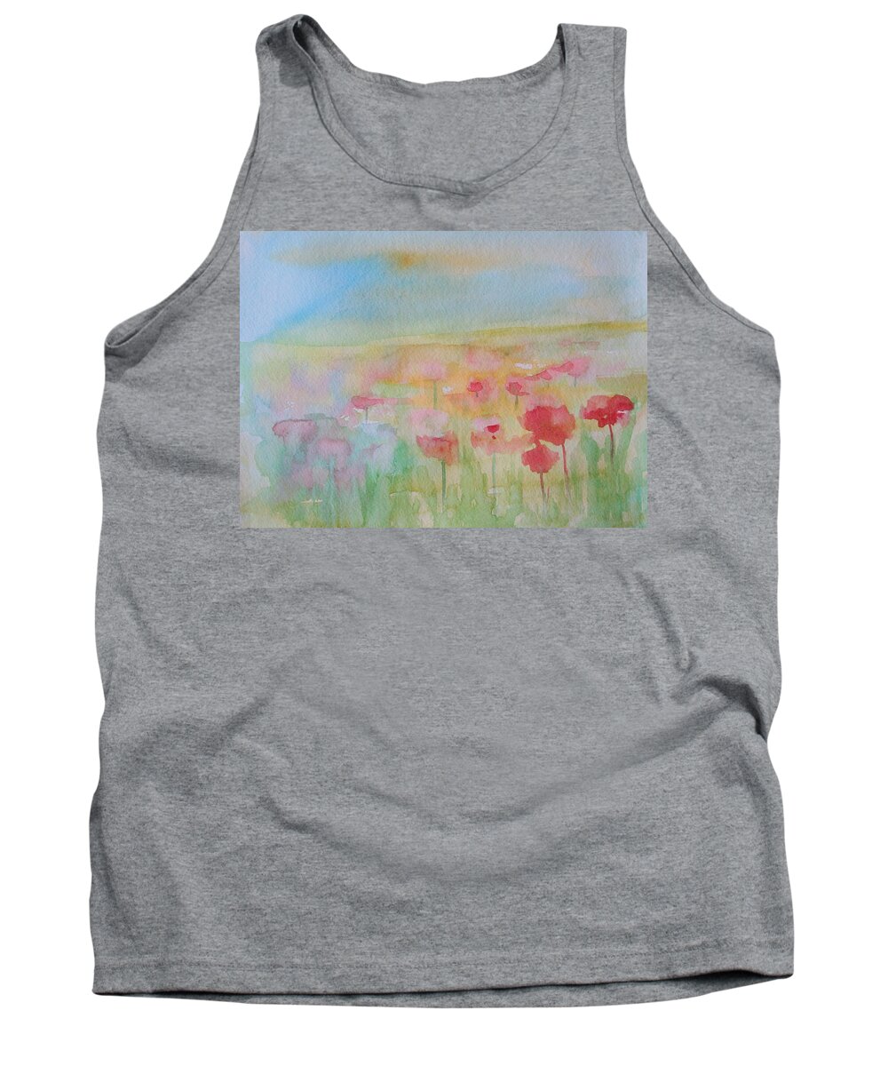 Flowers Tank Top featuring the painting Watercolor Poppies by Julie Lueders 