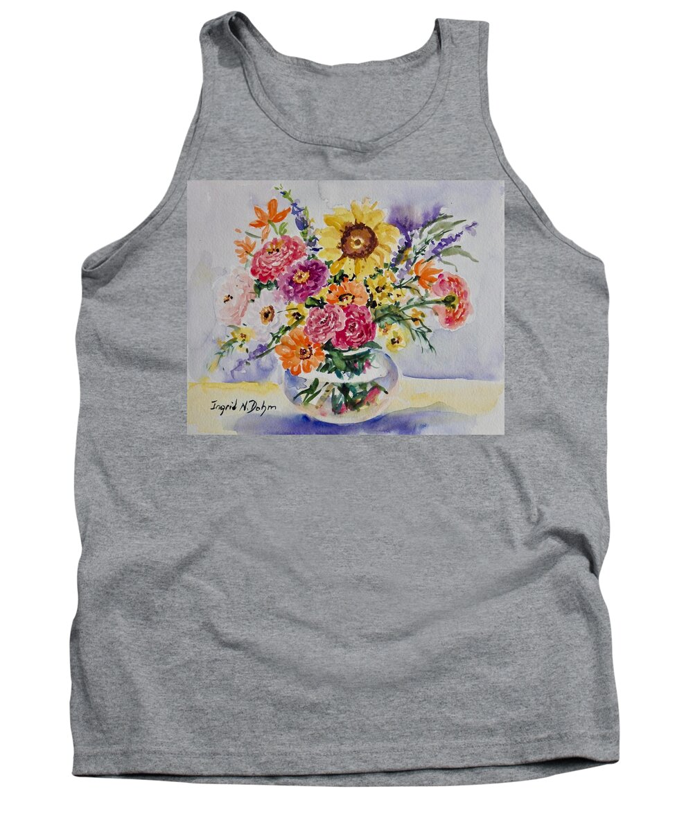 Flowers Tank Top featuring the painting Watercolor Series 229 by Ingrid Dohm