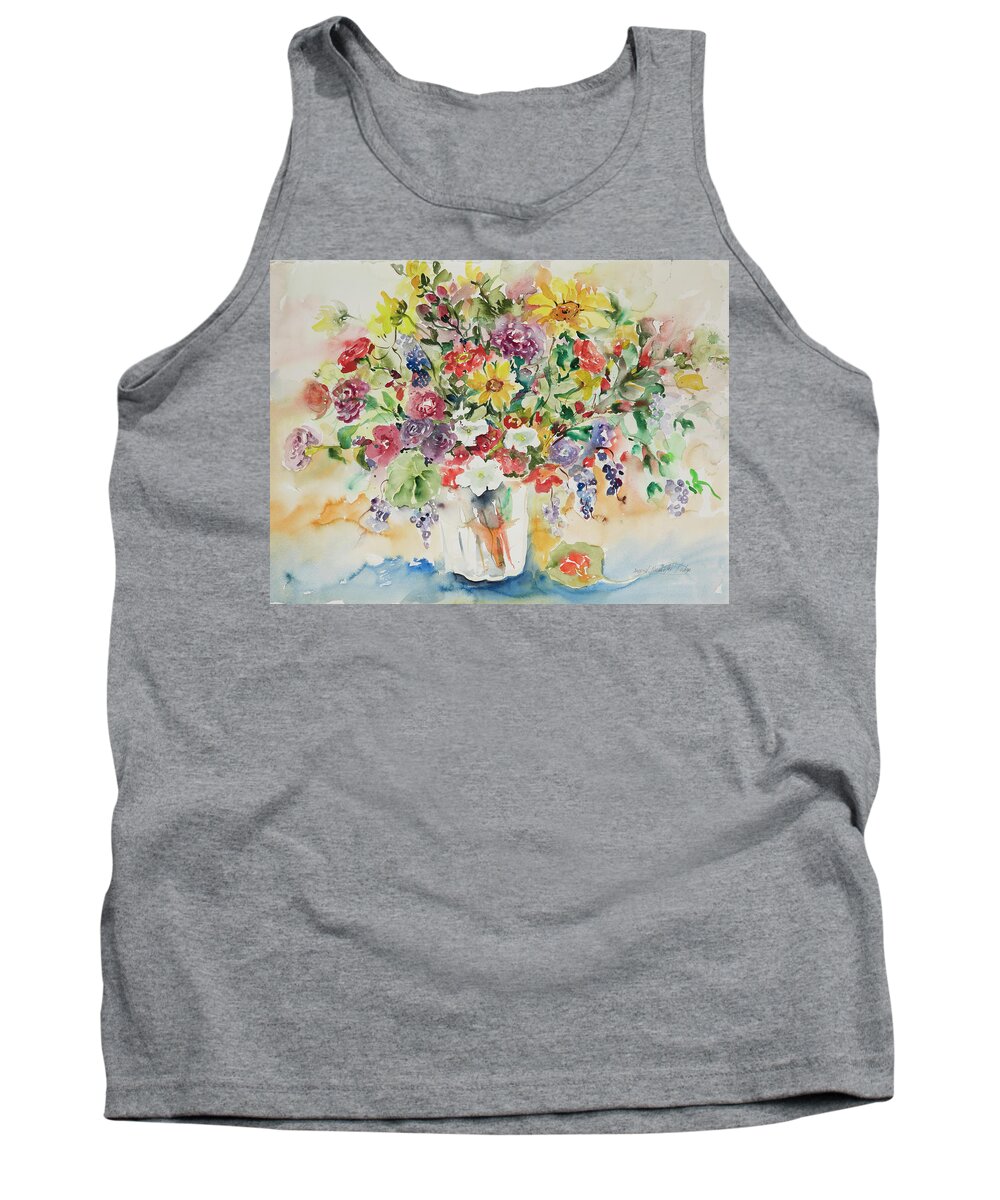 Flowers Tank Top featuring the painting Watercolor Series 33 by Ingrid Dohm