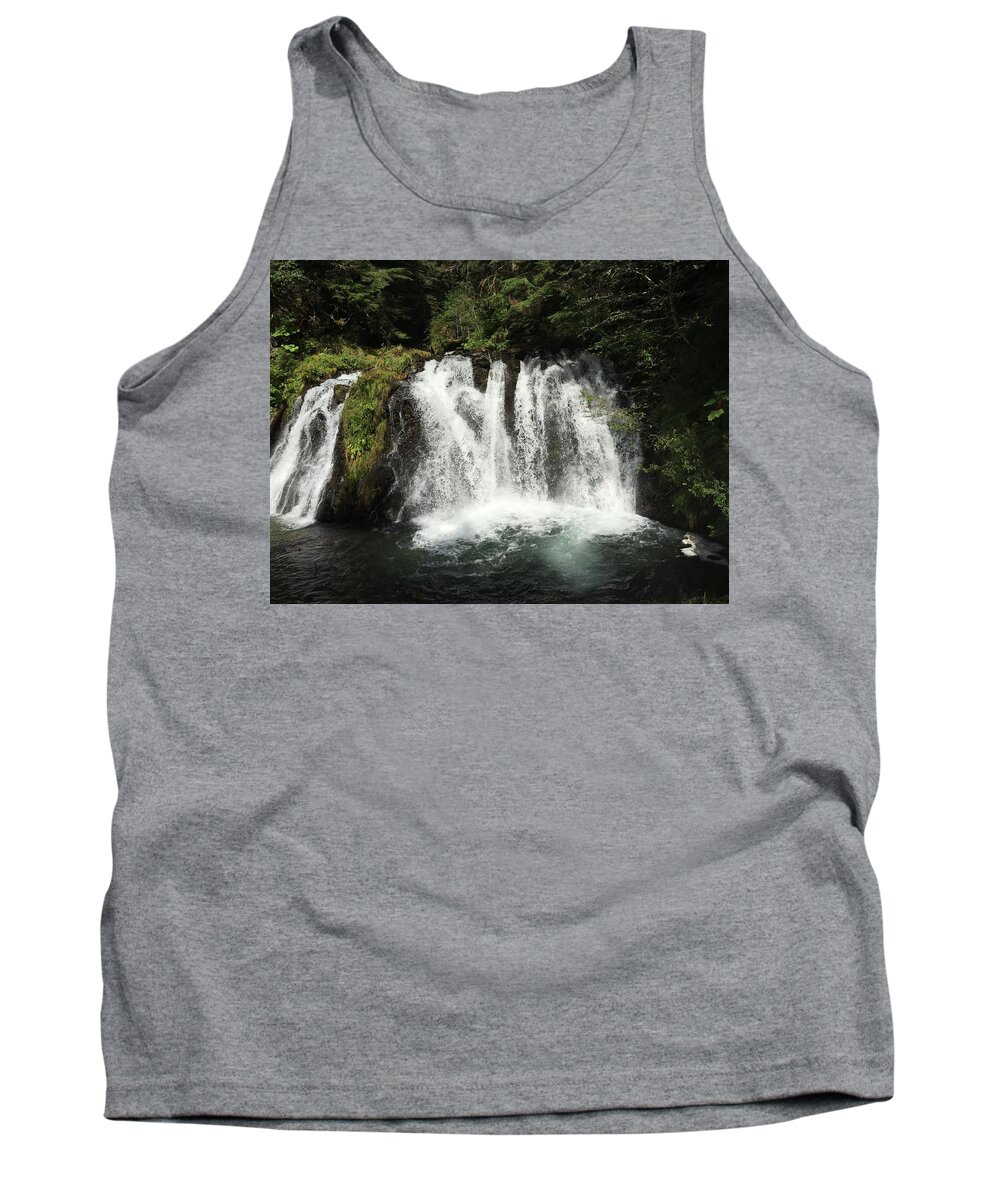 Waterfall Tank Top featuring the photograph Waterfalls in Juneau  by Robert Blankenship