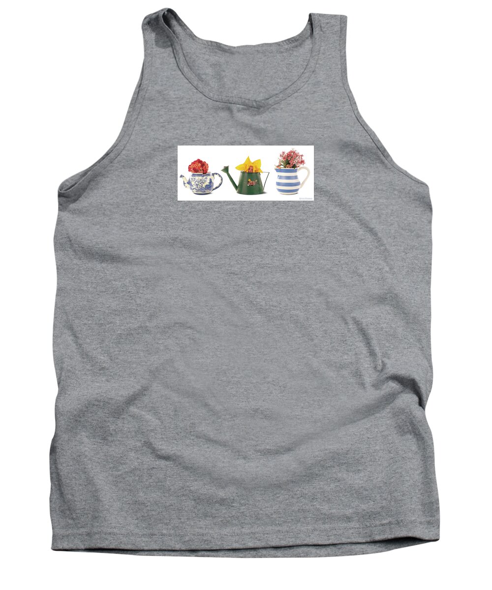 Watering Can Tank Top featuring the photograph Watering Cans by Anne Geddes