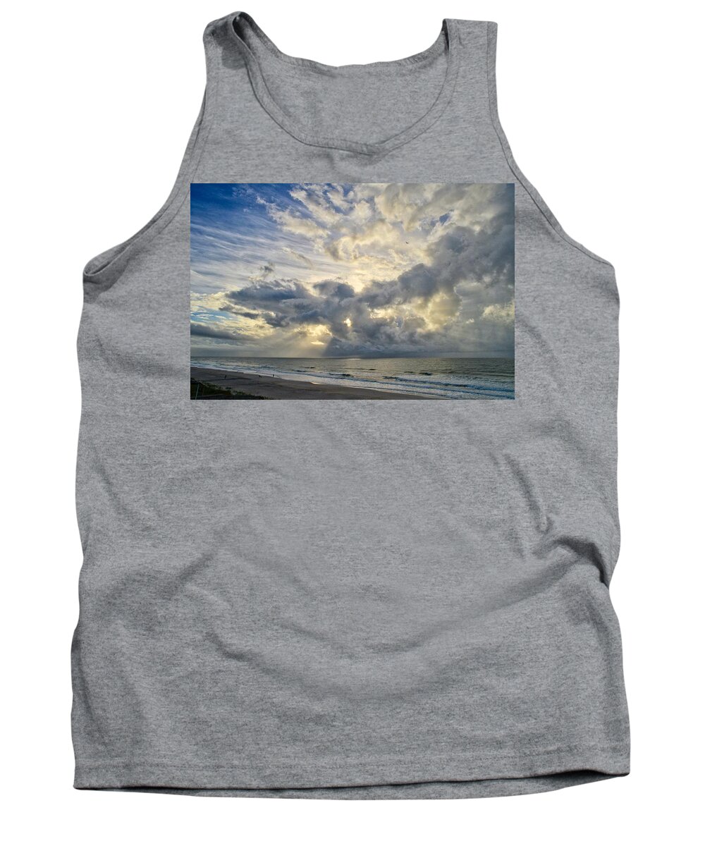 Clouds Tank Top featuring the photograph Weather Over Topsail Beach 2977 by Wesley Elsberry