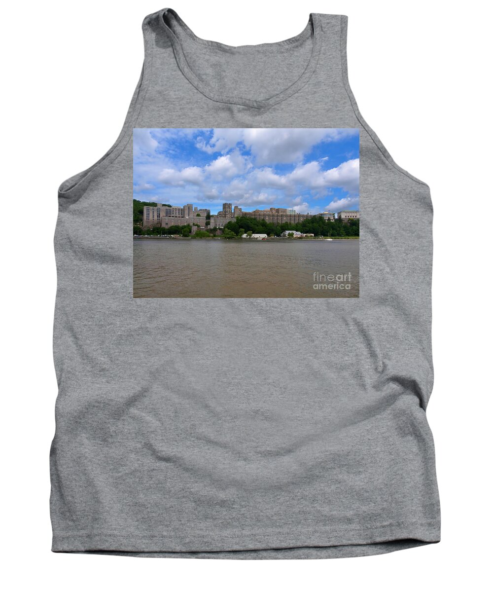 United States Military Academy Tank Top featuring the photograph West Point from the Hudson River New York by Louise Heusinkveld
