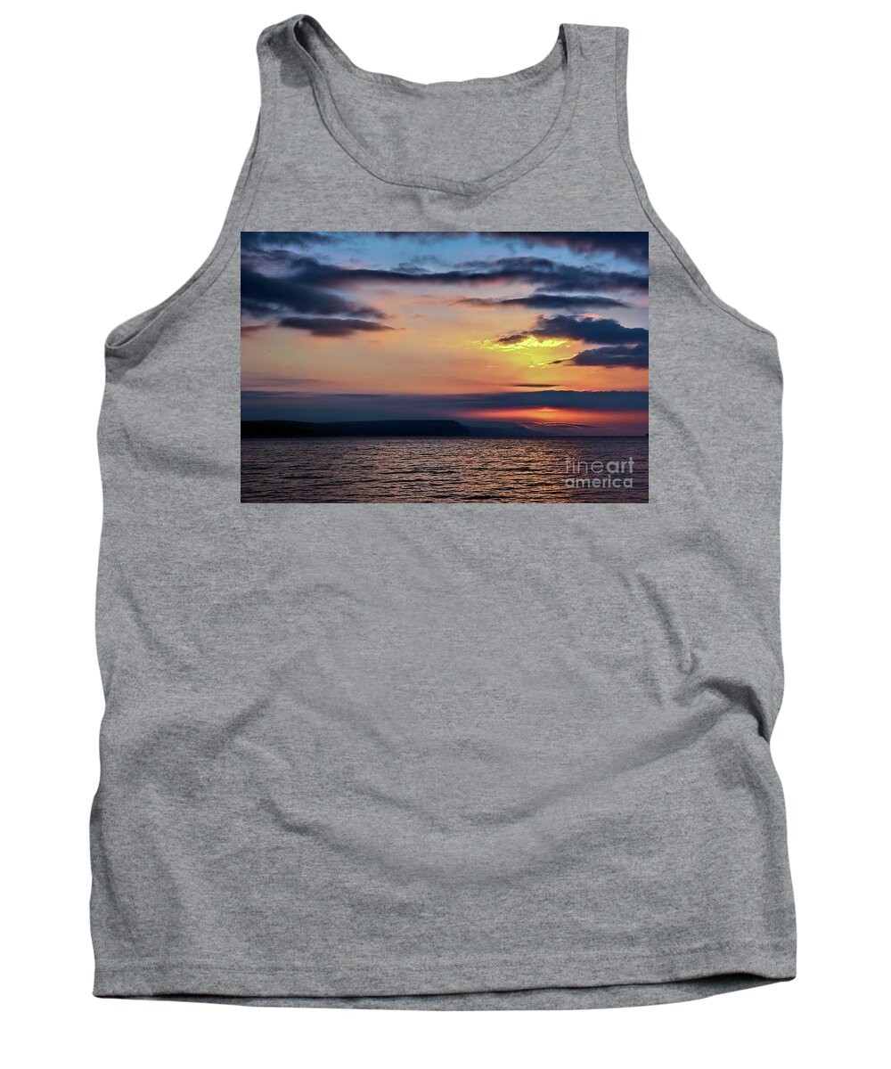 Seascape Tank Top featuring the photograph Weymouth Esplanade Sunrise by Baggieoldboy