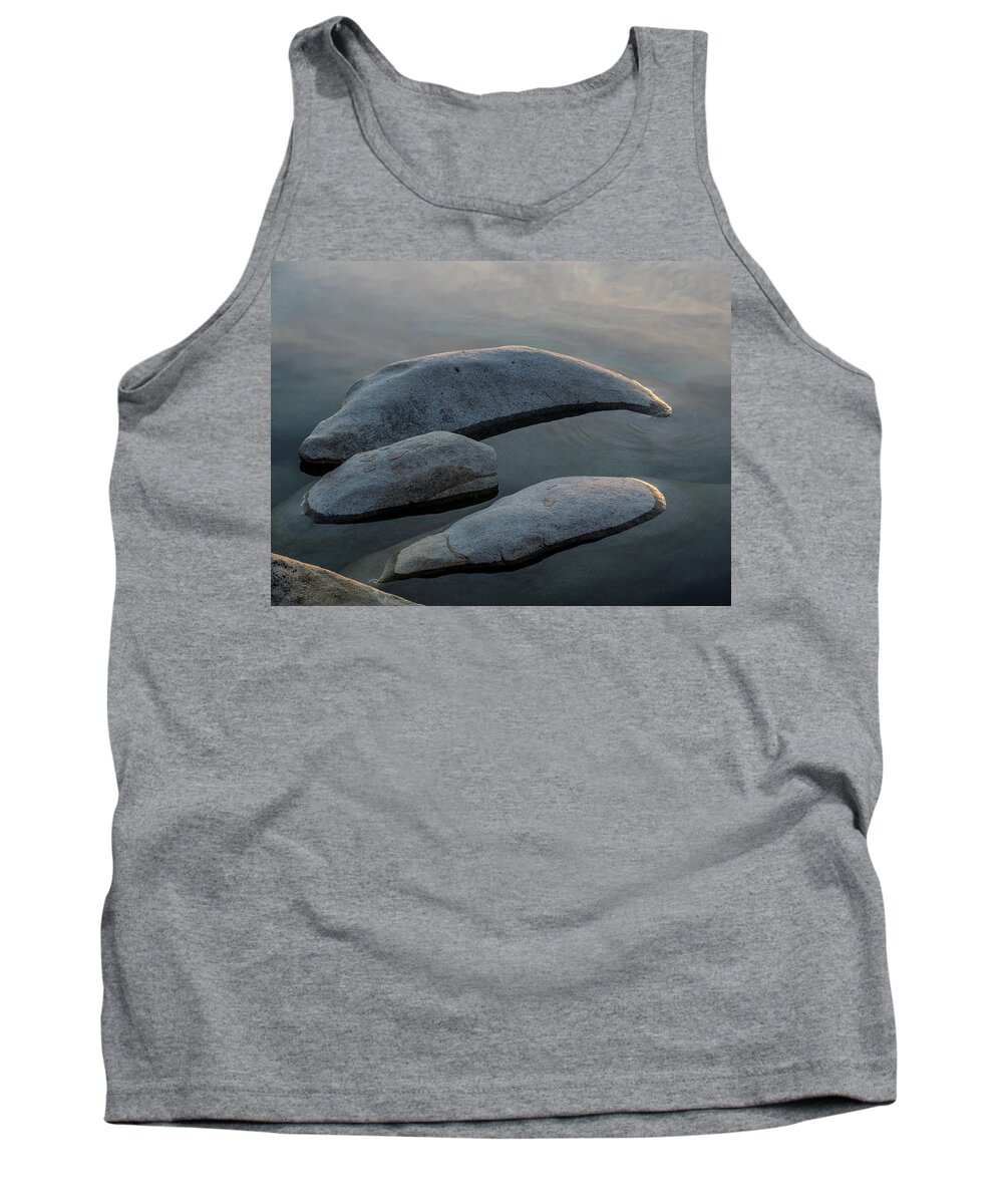 Lake Tank Top featuring the photograph Whale Rocks by Martin Gollery
