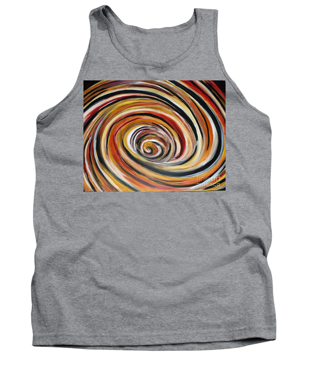Circle Geometric Shape Abstract Tank Top featuring the painting What Goes Around Comes Around by Yael VanGruber