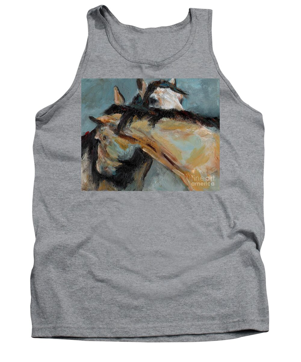 Horses Tank Top featuring the painting What We Could All Use a Little Of by Frances Marino