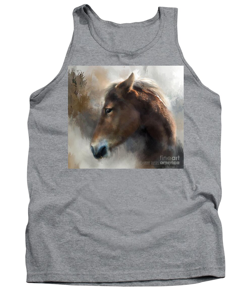 Pony Tank Top featuring the photograph Wild Pony by Kathy Russell